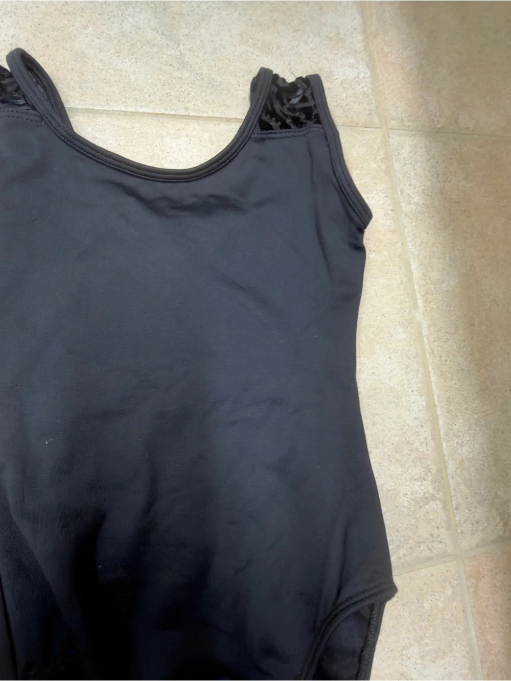 Eurotard Classic Black Dance Leotard with back detail size 6x/7